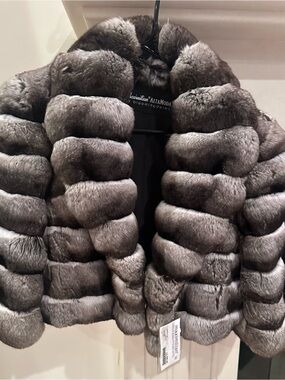 Genuine chinchilla fur bolero jacket Luxuriously soft NWT O/S